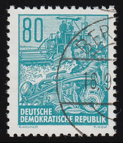 421x YI Fünfjahrplan 80 Pf Wz.2 YI Gefälligkeits-O, gpr. BPP