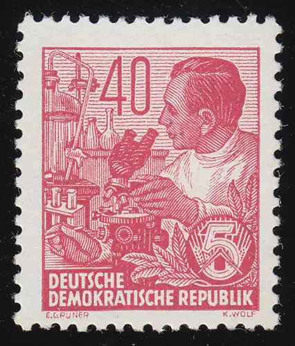 418x YI Fünfjahrplan 40 Pf Wz.2 YI ** geprüft