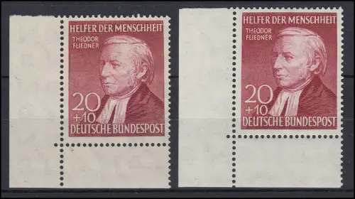 158 Wofa 20 Pf. - Ecken unten links mit FN4 (Type I) und ohne FN (Type II) **