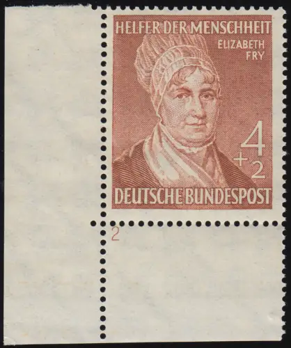 156 Wofa 4 Pf. - Ecke unten links mit Formnummer FN2 - postfrisch **