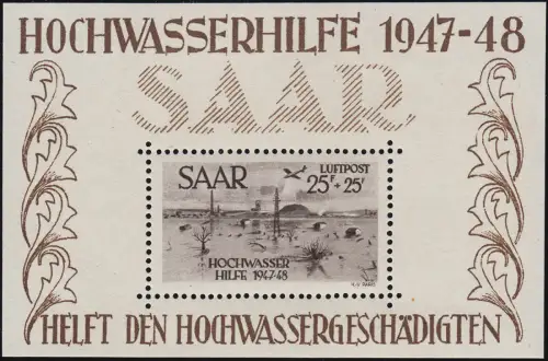 Block 1/2 Hochwasserhilfe Blockpaar, postfrisch **, jeweils Befund BPP