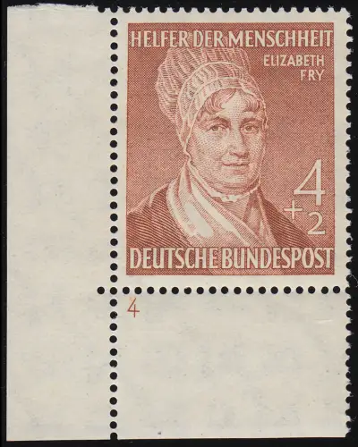 156 Wofa 4 Pf. - Ecke unten links mit FN4 - Befund Schlegel BPP einwandfrei **