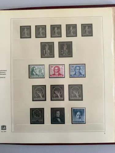 Berlin 1948-1959 Teilsammlung im roten SAFE-Dual-Vordruckringbinder, * / **