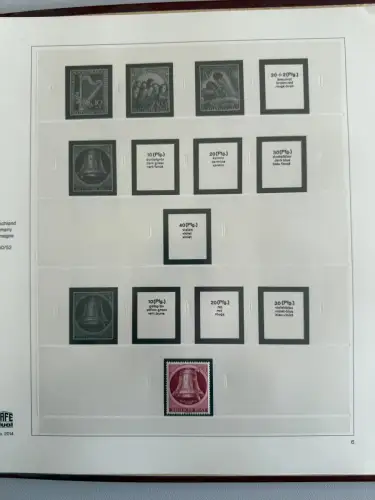 Berlin 1948-1959 Teilsammlung im roten SAFE-Dual-Vordruckringbinder, * / **