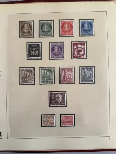Berlin 1948-1959 Teilsammlung im roten SAFE-Dual-Vordruckringbinder, * / **
