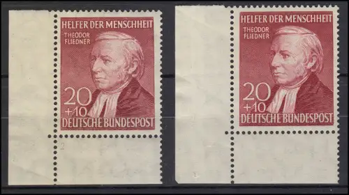 158 Wofa 20 Pf. - Ecken unten links mit FN2 (Type I) und ohne FN (Type II) **