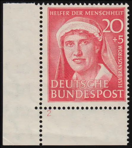 145 Wofa 20 Pf. - Ecke unten links mit Formnummer FN2, ungefaltet postfrisch **