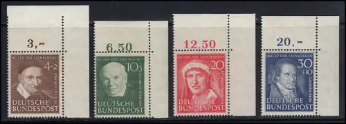 143-146 Wohlfahrt 1951 Ecken oben rechts ungefaltet, postfrisch **