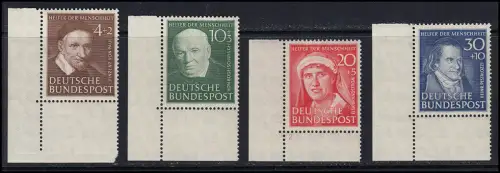 143-146 Wohlfahrt 1951 Ecken unten links (20 Pf. FN2) ungefaltet, postfrisch **