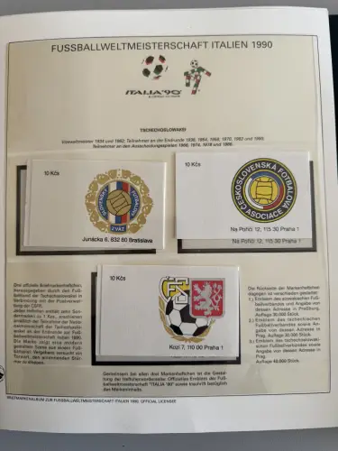Fußball-WM 1990 Italien, offizielle FIFA-Sammlung nach Sieger-Abo, 3 Bände