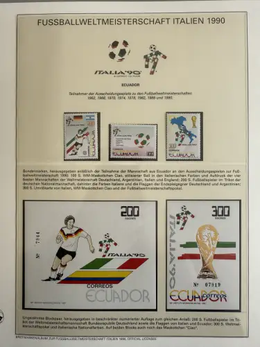 Fußball-WM 1990 Italien, offizielle FIFA-Sammlung nach Sieger-Abo, 3 Bände