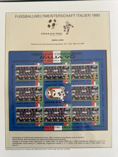 Fußball-WM 1990 Italien, offizielle FIFA-Sammlung nach Sieger-Abo, 3 Bände