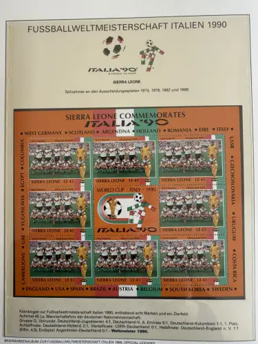 Fußball-WM 1990 Italien, offizielle FIFA-Sammlung nach Sieger-Abo, 3 Bände