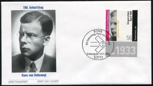 2233 Hans von Dohnanyi FDC Bonn