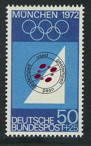 590 Olympische Sommerspiele 50+25 Pf Segeln, gestempelt O