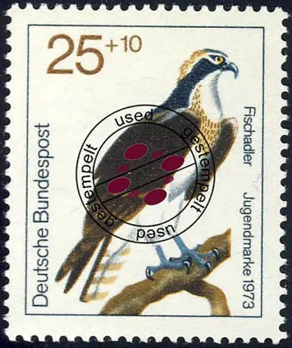 754 Jugend Greifvögel 25+10 Pf Fischadler O