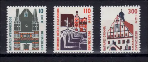2139-2141A Sehenswürdigkeiten SWK 10/110/300 Pf., Satz postfrisch **