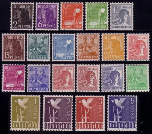 943-962 Kontrollratsausgabe II, 21 Werte, Satz postfrisch **