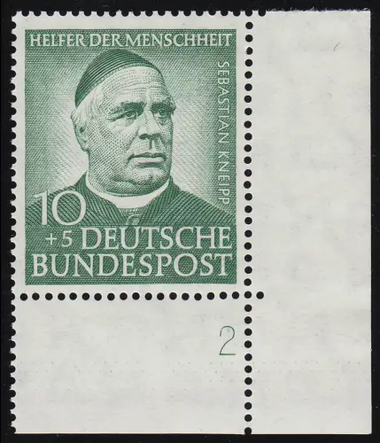 174 Wofa 10 Pf. Bogeneckeunten rechts mit Formnummer 2, ungefaltet postfrisch **