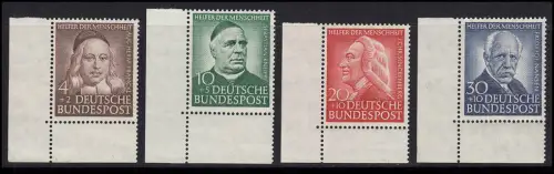 173-176 Wohlfahrt 1953, Satz Ecken unten links, ungefaltet postfrisch **