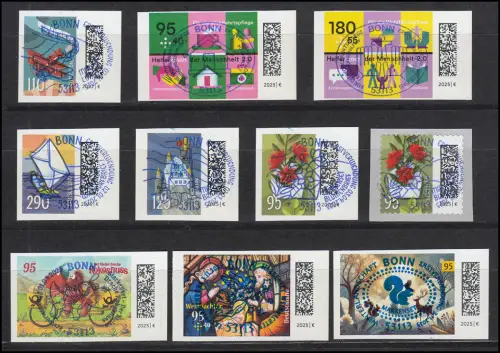 3883 ff. selbstklebende Marken aus Folienblättern 2025 komplett mit ET-O BONN