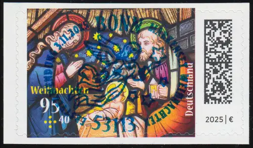 3936 Weihnachten 2025 - Kirchenfenster, SELBSTKLEBEND, EV-O BONN 3.11.25