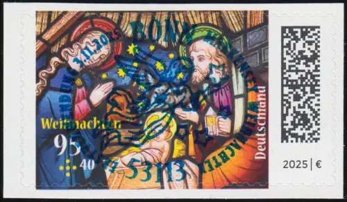 3936 Weihnachten 2025 - Kirchenfenster, SELBSTKLEBEND, EV-O BONN 3.11.25