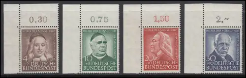 173-176 Wohlfahrt 1953, Satz Ecken oben links, ungefaltet postfrisch **