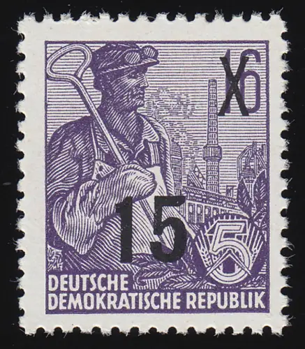 438Im YI Fünfjahrplan 15 auf 16 Pf Wz.2 YI, postfrisch ** geprüft