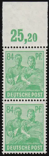958a PLF I - Kontrollrat II 84 Pf. mit PLF weißer Fleck unter U, gpr. Hohmann **