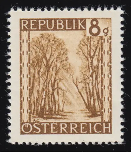 742 Landschaften 8 g ocker, Praterallee /Wien, postfrisch **