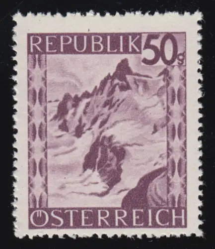 761 Landschaften 50 g purpur, Silvrettagruppe /Vorarlberg, postfrisch **