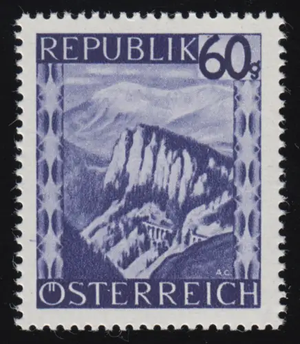 763 Landschaften 60 g ultramarin, Semmering / Niederösterreich, postfrisch **