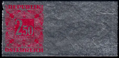Portomarke P 255 U ungezähnter Probedruck auf Silberfolie, FA Soecknick e´frei