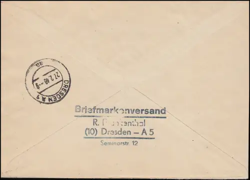 138-149Y Volkssolidarität, Satz mit 148b auf R-Brief LEIPZIG C 1 - 25.2.1946