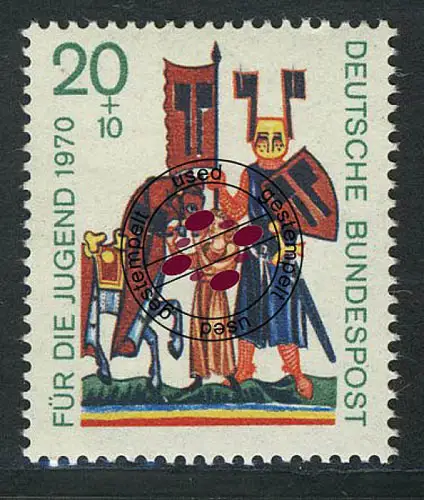 613 Jugend Minnesänger 20+10 Pf von Eschenbach, gestempelt O