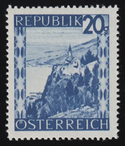 750 Landschaften 20 g, Kapelle am Gebhardsberg /Vorarlberg, postfrisch **