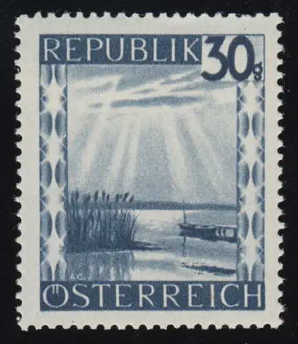 754 Landschaften 30 g blau, Neusiedler See / Burgenland, postfrisch **