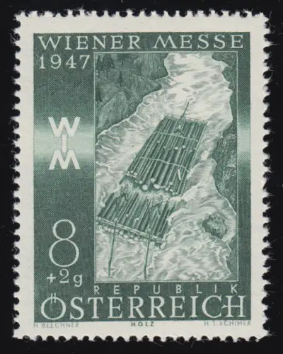 804 Wiener Frühjahrsmesse, Holzfloß auf der Salza, 8 g + 2 g, postfrisch **