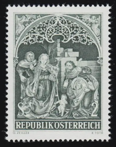 1254 Weihnachten, Anbetung der Hirten, Mittelschrein, 2 S, postfrisch ** 
