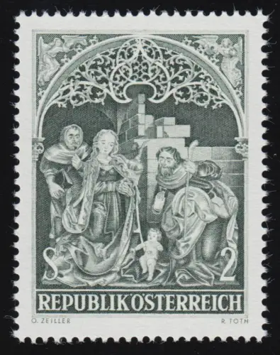 1254 Weihnachten, Anbetung der Hirten, Mittelschrein, 2 S, postfrisch ** 