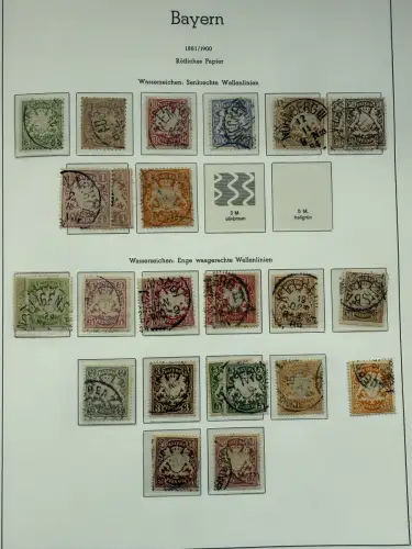 Altdeutschland Bayern - Sammlung im Vordruck-Binder, meist gestempelt O