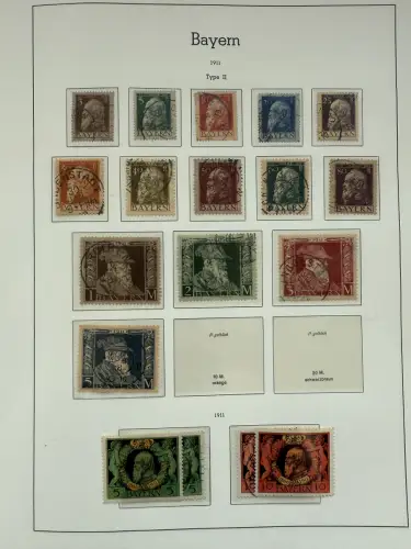 Altdeutschland Bayern - Sammlung im Vordruck-Binder, meist gestempelt O