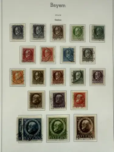 Altdeutschland Bayern - Sammlung im Vordruck-Binder, meist gestempelt O