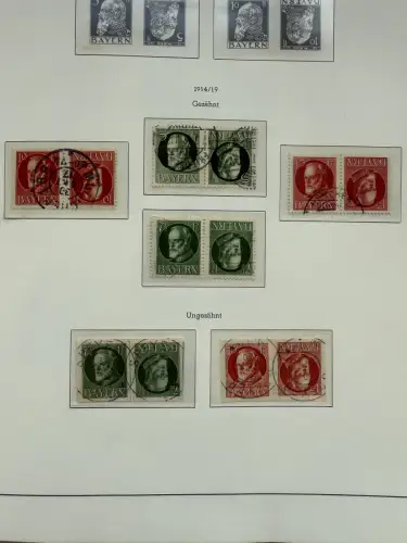 Altdeutschland Bayern - Sammlung im Vordruck-Binder, meist gestempelt O