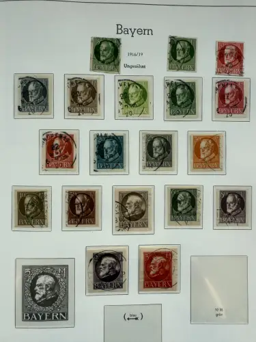 Altdeutschland Bayern - Sammlung im Vordruck-Binder, meist gestempelt O