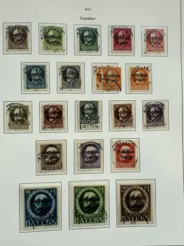 Altdeutschland Bayern - Sammlung im Vordruck-Binder, meist gestempelt O