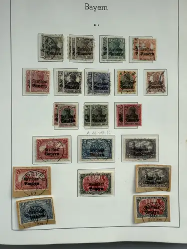 Altdeutschland Bayern - Sammlung im Vordruck-Binder, meist gestempelt O