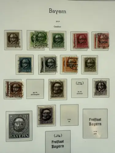 Altdeutschland Bayern - Sammlung im Vordruck-Binder, meist gestempelt O