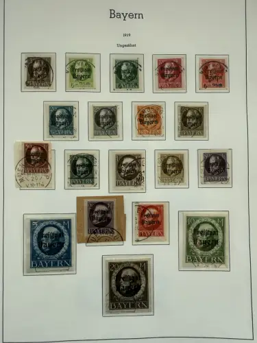 Altdeutschland Bayern - Sammlung im Vordruck-Binder, meist gestempelt O